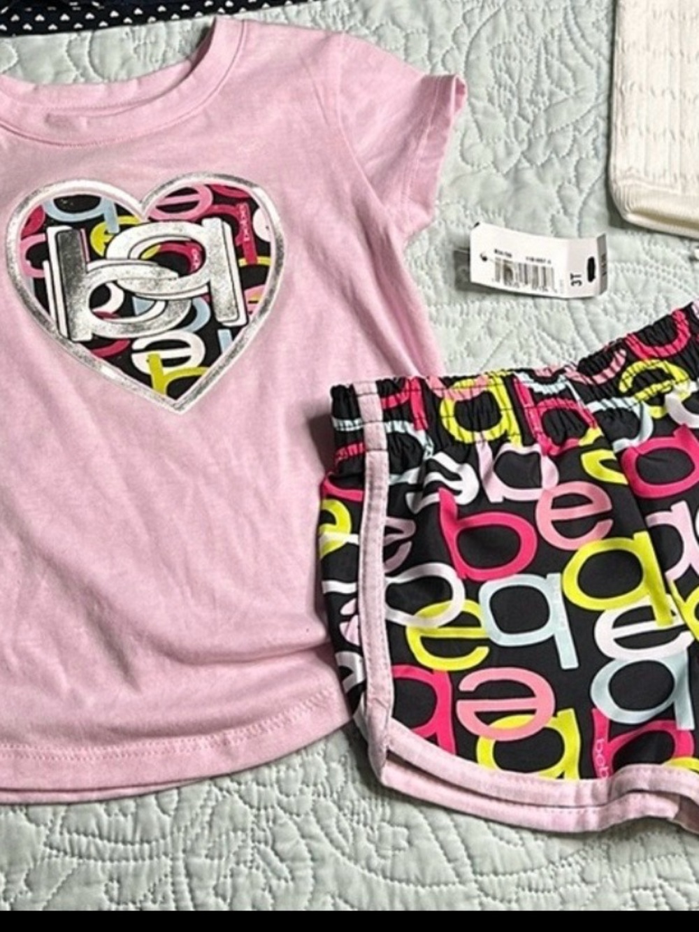 🎀3T BEBE short set 2 piece, girls NWT